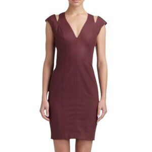 Black Halo burgundy Morrison cutout bodycon dress size 4